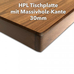 HPL Tischplatte 30mm mit Massivholz-Kante
