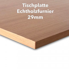 Tischplatte Buche Echtholzfurnier, 29mm stark