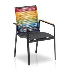 KETTLER® Terrassenstuhl "Diamond", stapelbarer Alustuhl in anthrazit im Regenbogen-Design KETTLER® Terrassenstuhl "Diamond", stapelbarer Alustuhl in anthrazit im Regenbogen-Design