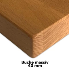 Tischplatte, Buche massiv, 40mm stark