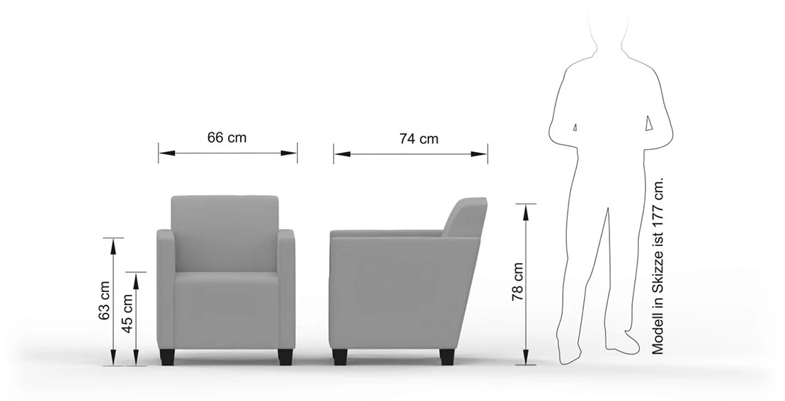 Abmessungen Sofa (3-Sitzer) Winsen